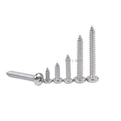 China Pan Head Stainless Steel Cross Recessed Pan Head Tapping Screws for sale