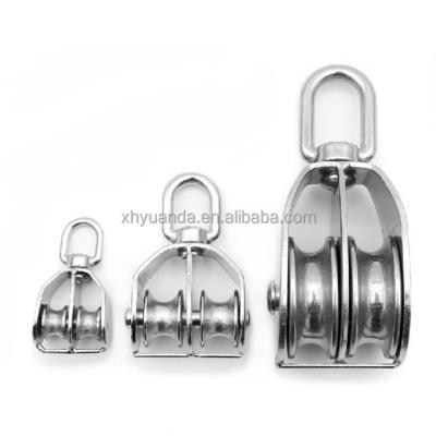 China High Quality Heavy Industry Yard Stainless Steel Pulley Eye Swivel Double Pulley for sale