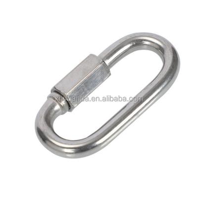 China Heavy industry yard stainless steel 304 high quality quick-link metal chain ring link buckle / climbing carabiner buckle for sale