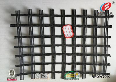 Chine Polyester durable Geogrid renforçant le NOIR à haute résistance de force de tissu à vendre