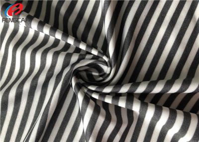 China De gestreepte Gedrukte van de de Stoffenpolyester van 4 Manierlycra Weft Gebreide Stof van Spandex voor T-shirt Te koop