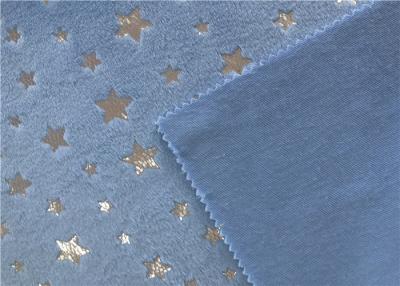 China 160CM Width Anti Pilling Silver Star Foil Printing Minky Plush Fabric for sale