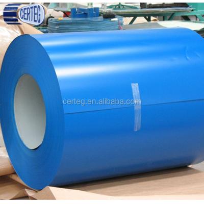 China Construction Mild Steel PPGI RAL5020 Color Coated Steel Coil In 1000mm Width for sale