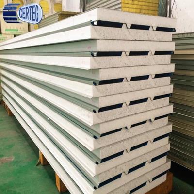 China Bule EPS 970mm Prepainted Trapezoidal Sandwich Panels For Ready Made Floof Walls /tiny Homes/ for sale