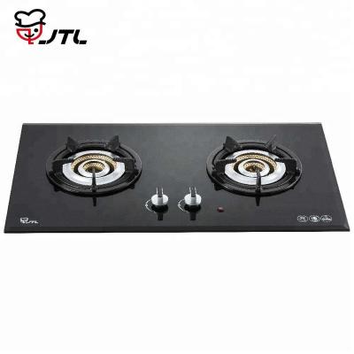 China Commercial Wholesale Built-in 2 Tempered Glass Dual Tempered Glass Gas Stove Gas Stove Cooktop for sale