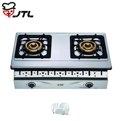 China Household Stainless Steel Gas Cooker Dual 2 Burner Cooktop for sale