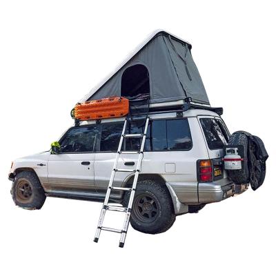 China Camouflage/Field Play Maker Car Roof Tent 2 Person Triangle Hard Shell Roof Top Tent Outdoor Camping for sale