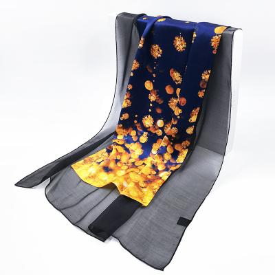 China Keep warm/soft & Comfortable/Airy Luxury Autumn Winter Ladies 100% Silk Scarf Long Silk Scarves Shawl For Women for sale