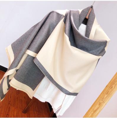 China Keep the slack warm & Comfortable Airy Top Quality Letter H Plain Colors Cashmere Scarves Pashmina Shawls For Women for sale