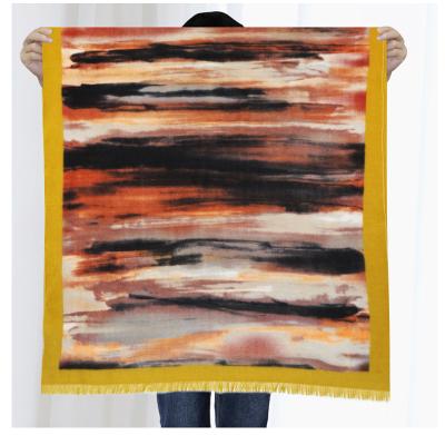 China soft sunscreen & Comfortable air 2021 Hot-selling graffiti acrylic spot cashmere scarves European American printing shawls for sale