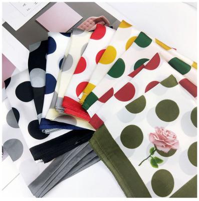 China New Wave Feeling Sweet Soft Polka Dot Small Square Female Spring and Wild Summer Small Decoration Literary Square Scarf for sale