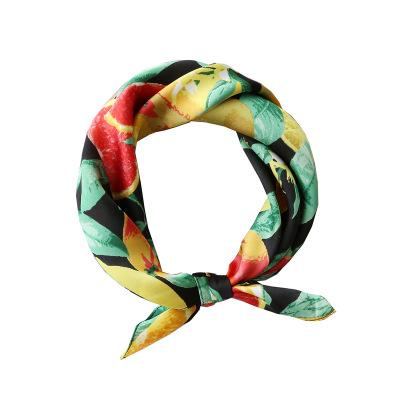 China Printing / Long Square Polyester Femininity Neck Scarf Vintage Color Printed Silk Muslim Long Scarf for sale