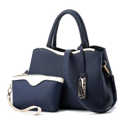 China Wholesale Fashoion China Fashion Designers Custom 2 Pieces Set 3 Colors Ladies Running Leather Handbag Sets for sale