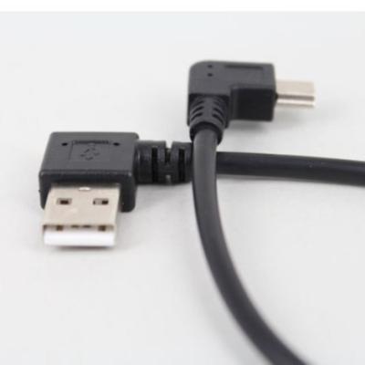 China MP3/MP4 Player 25m 90 Degree Right Angle Mini 5Pin USB Cable Nickel Plated for sale