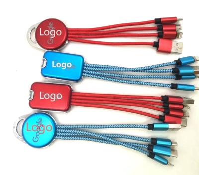 China MP3/MP4 Player Multi Charger Cable Universal USB Adapter Tie Down 3 In 1 Nylon Braided Power Cord for sale