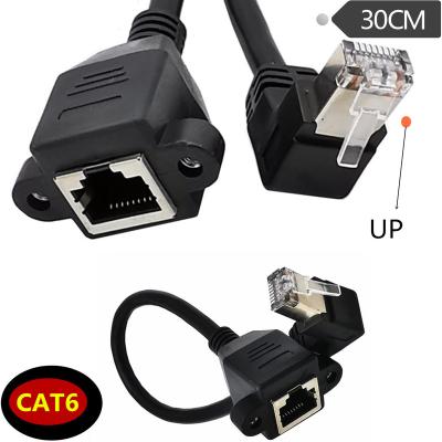 China UP Cable Network RJ45 Custom Angle Down Angle Left Right Cable Patch Cord Cat6 for sale