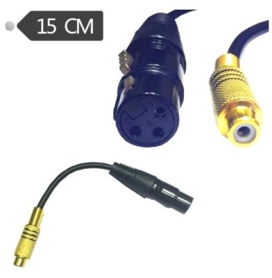 China HOME THEATER 3Pin Female XLR To Single Phono RCA Female Coaxial Shield Cable Gold Plated 15CM for sale