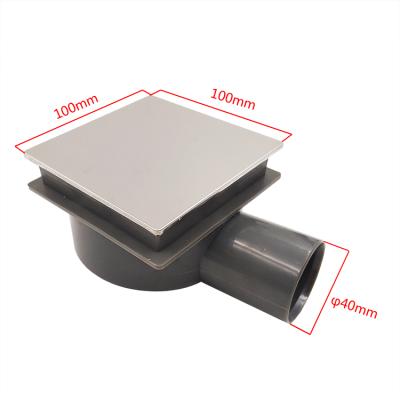 China Modern Fast Flow Shower Square Bathroom Floor Drain Cover 4 Inch Square Floor Drain Insert Tile for sale