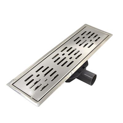 China Anti-odor GUIDA 741011 Stainless Steel Rectangular Drain With Plastic Bottom Decorative Shower Floor Drain for sale