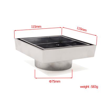 China 115x115mm Modern Square Zinc Alloy Tile Insert Floor Waste Drain For Bathroom For Australian Market for sale