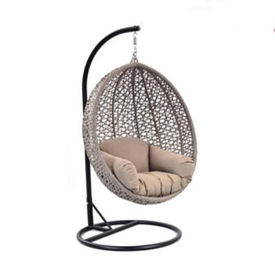 China High Quality Durable Eco-Friendly Outdoor Garden PE Rattan Metal Stand Teardrop Egg Shaped Swing Hammock Chair for sale