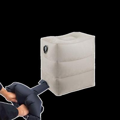 China Inflatable Inflatable Foot Rest Pillow With Compressor Bag No--Mouth To Blow Airplane Leg Air Pillow Bed Hand Inflated Airbag for sale