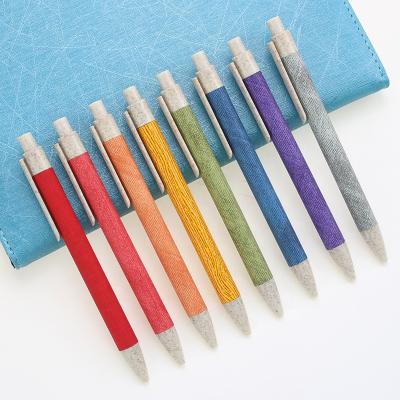 China Eco Friendly Custom Eco Friendly Colorful Texture Ballpoint Pen With Customized Logo Biodegradable for sale