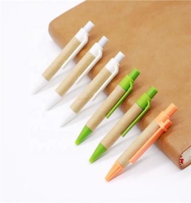 China Tip Pen Eco Friendly Mini Click Paper Tube Tip Promotional Environmental Recycled Ball Pen for sale