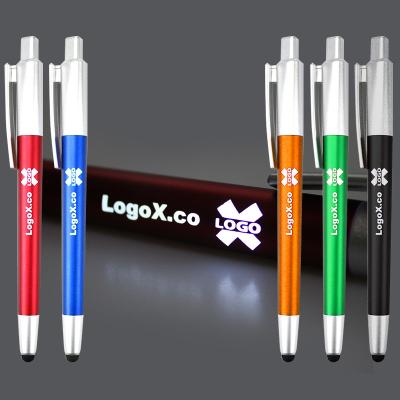 China Promotional Pen Promotional Multi Function Logo Light Pen Custom Laser Touch Screen Stylus Led Ballpoint Pen for sale