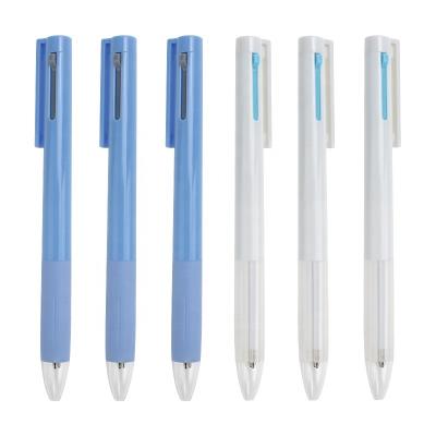 China Plastic Pen Popular Promotional Japanese And Korean Stationery 2 Color In One Pen Multi Color Ink Ballpoint Pen for sale