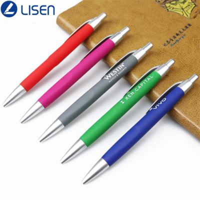 China Pen Branded Promotional Pen Tip With Rubber Transfer Promotion Pens Advertise 4 Color for sale