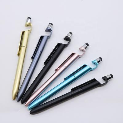 China Promotional Pen High Quality 3 in 1 Professional Stylus Touch Mobile Phone Support Holder Ballpoint Pen for sale