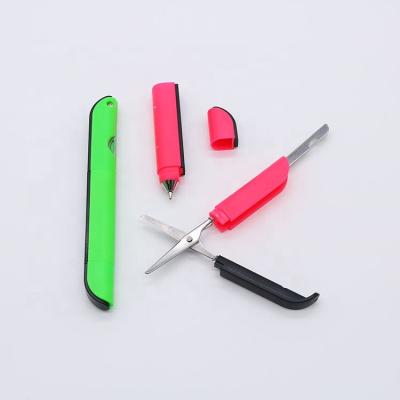 China Promotional pen 4 in a multifunctional custom pen logo ruler scissors ballpoint pen with knife gift for sale