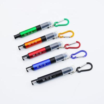 China Custom Multifunctional Promotional Pen Touch Screen Mobile Phone Holder Ballpoint Pen Led Logo Light Pen With Carabiner for sale