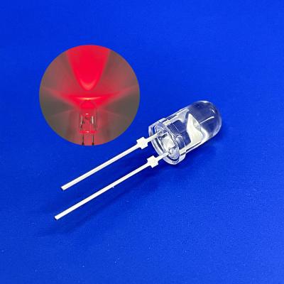 Chine Lumière d'avertissement de la circulation Diode LED 5mm 45deg 625nm Rouge Couleur 12000mcd épingle courte avec bouchon à vendre