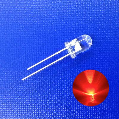 China T1 3/4 5mm Red Emitting Color 5mm LED Diode Transparent Round Head For Turn Signal Indicator for sale