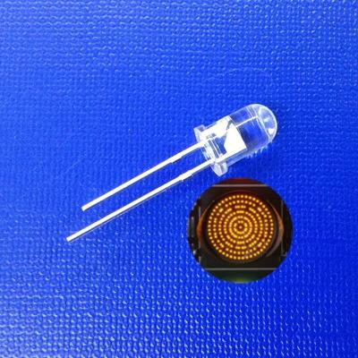 China Straßenlicht-Serie Edelstahl 5mm Diode Gelb Bernstein Emissierte Farbe Rundkopf 590-595nm 14000mcd Für Gehsignal zu verkaufen