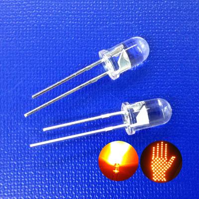 China Fahrlicht-Serie Superhellgelb Farbe 5mm LED Diode 595nm 11000mcd 30° für blinkendes Gelblicht zu verkaufen