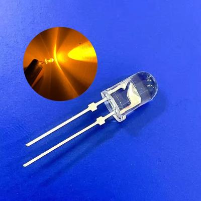 Κίνα 5mm Amber Color 590nm Super Bright 12000mcd Short Pin με φανάρι προειδοποίησης κυκλοφορίας προς πώληση