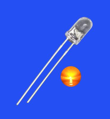 China 5mm 6.8Hz 1/6 Duty Cycle Oranje Kleur 600nm 600mcd Ronde Duide Lens Strobe LED Diode Te koop