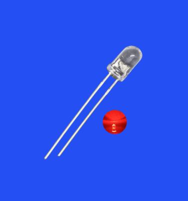 China 5mm 12Hz 1/6 Duty Cycle Rood Kleur 630nm 2000mcd Ronde Duidelijke Lens Strobe Blinkende LED Diode Te koop