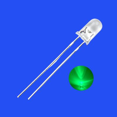 China 5mm Groen Kleur 515-525nm 5000-7000mcd Ronde Duidelijke Lens Kaars Flikkerende Flitsende LED Diode Te koop