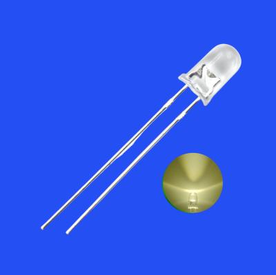 China 5 mm Warm White Color 2700-3500K 1500-2500mcd Ronde Duidelijke Lens Kaars Flikkerende Flitsende LED Diode Te koop