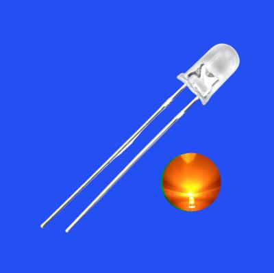 China 5mm Oranje Kleur 600-615nm 600-1200mcd Ronde Helder Lens Kaars Flikkerende Flitsende LED Diode Te koop