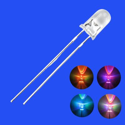 China 5mm RGB Full Color 3000-4000mcd Ronde kop Helder objectief 7 kleur snelle flitsende diode voor speelgoed Te koop