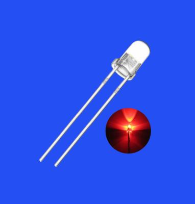 China 0.2W Illuminated 3mm 620-630nm Red Color 14000-16000mcd Round Shape LED Diode for sale