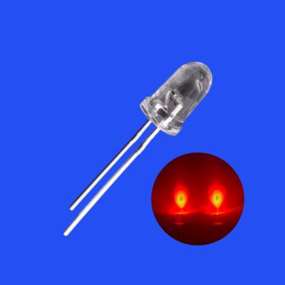 China 5mm 655nm - 665nm Deep Red Color 24000mcd - 26000mcd 8deg Bullet Head Water Clear Lens Diode Light for sale