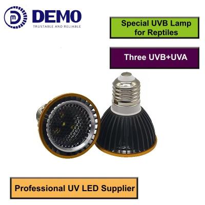 중국 12V 3W UVB + UVA + 화이트 UV LED 조명 파충류를 위한 스포트라이트 판매용