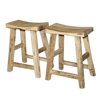 China Rustic Repurposed Wooden Stool Antique Rustic Natural Wood Furniture Stool for sale