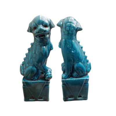 China Traditional Home Decorations Decorations Chinese Ceramic Lion Ornaments In Pair for sale